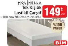MOLİNELLA TEK KİŞİLİK LASTİKLİ ÇARŞAF